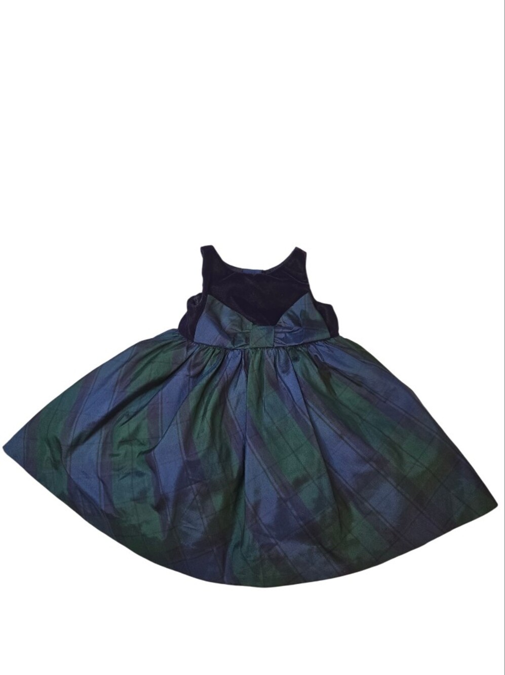 Janie And Jack Navy and Green Plaid Party Dress